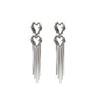 Fashion Fringe Earrings, Zinc Alloy, Heart, gold color plated, fashion jewelry & for woman & hollow 