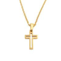 Stainless Steel Jewelry Necklace, 304 Stainless Steel, Cross, plated, fashion jewelry mm 