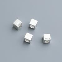 Sterling Silver Spacer Beads, 925 Sterling Silver, Square, polished, DIY, silver color, 5mm Approx 3mm 