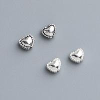 Sterling Silver Spacer Beads, 925 Sterling Silver, Heart, DIY Approx 1mm 