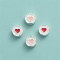 Sterling Silver Spacer Beads, 925 Sterling Silver, Round, DIY & with heart pattern & epoxy gel Approx 1mm 