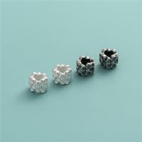 Sterling Silver Spacer Beads, 925 Sterling Silver, Flower, DIY & hollow 6.3mm Approx 4.1mm 