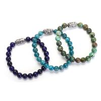 Pulsera de Piedras Preciosas, con Hilo elástico & aleación de zinc, hecho a mano, Joyería & para mujer, más colores para la opción, longitud:16 cm, Vendido por Sarta