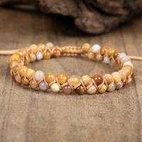 Gemstone Bracelets, Chrysanthemum Stone, with Nylon Cord, handmade, Natural & fashion jewelry & for woman, brown cm 
