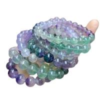 Gemstone Bracelets, Colorful Fluorite, Round, polished, fashion jewelry & for woman, multi-colored Approx 19 cm 