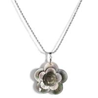 Shell Zinc Alloy Necklace, with Zinc Alloy, with 6cm extender chain, Flower, silver color plated, fashion jewelry & Unisex, multi-colored, 47mm Approx 58 cm [
