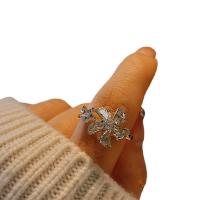 Anilo de dedo de latón, metal, chapado, Joyería & para mujer & con diamantes de imitación, Vendido por UD