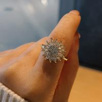 Anilo de dedo de latón, metal, chapado, Joyería & para mujer & con diamantes de imitación, Vendido por UD[