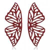 Zinc Alloy Stud Earring, Butterfly, painted, for woman & hollow 