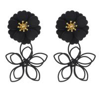 Zinc Alloy Drop Earring, Flower, stoving varnish, for woman & hollow 
