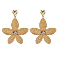 Zinc Alloy Drop Earring, Flower, gold color plated, stoving varnish & for woman 