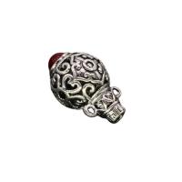 3 Hoyo Guru bolas, aleación de zinc, chapado en color de plata antigua, estilo popular & Bricolaje, 24x12mm, Vendido por UD[