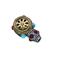 3 Holes Guru Beads, Zinc Alloy, plated, folk style & DIY, mixed colors [