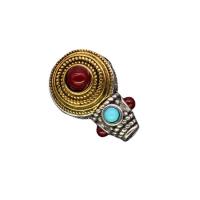 3 Holes Guru Beads, Zinc Alloy, plated, folk style & DIY, mixed colors 