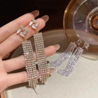 Fashion Fringe Earrings, Brass, plated, fashion jewelry & micro pave cubic zirconia 