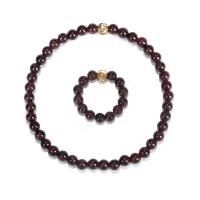 Jewelry Gift Sets, Garnet, with Elastic Thread & Zinc Alloy, handmade, 2 pieces & fashion jewelry & for woman, brown 