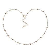 Halskette, 304 Edelstahl, mit Verlängerungskettchen von 6cm, rund, Vakuum-Ionen-Beschichtung, Modeschmuck & für Frau, keine, 3mm, Länge:ca. 40 cm, verkauft von PC