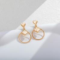 Zinc Alloy Drop Earring, 18K gold plated, fashion jewelry & for woman 