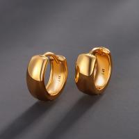 Zinc-Alloy-Huggie-Hoop-Earring, alliage de zinc, Plaqué d'or 24K, bijoux de mode & pour femme Vendu par paire
