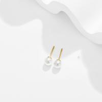 Kunststoff Perle Zink Legierung Ohrring, Zinklegierung, mit Kunststoff Perlen, 24 K vergoldet, Modeschmuck & für Frau, 6mm, verkauft von Paar