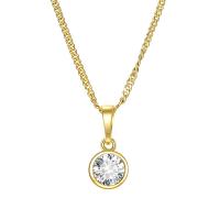 Zinc Alloy Cubic Zirconia Necklace, fashion jewelry & micro pave cubic zirconia & for woman Approx 17.64 Inch 