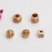 Cubic Zirconia Micro Pave Brass Beads, high quality plated, DIY & micro pave cubic zirconia [