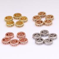 Brass Spacer Beads, Rondelle, high quality plated, DIY & micro pave cubic zirconia 
