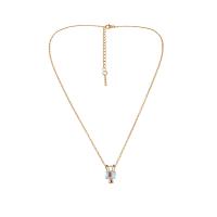 Brass Jewelry Necklace, with Moonstone, with 2.36inch extender chain, Rabbit, gold color plated, fashion jewelry & for woman, golden Approx 14.6 Inch 