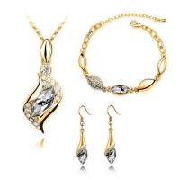 Rhinestone Zinc Alloy Jewelry Set, with 2.36inch extender chain & for woman & with rhinestone Approx 7.09 Inch, Approx 17.72 Inch 