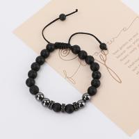 Gemstone Bracelets, Natural Stone, with Zinc Alloy, plated & for man Approx 19 cm 