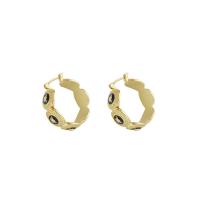 Brass Huggie Hoop Earring, gold color plated, fashion jewelry & for woman & enamel, 20mm 