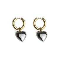 Brass Drop Earring, Heart, plated, fashion jewelry & for woman, 30mm 