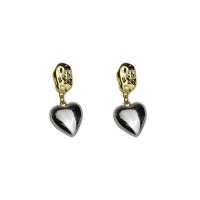 Brass Drop Earring, Heart, plated, fashion jewelry & for woman, 30mm 