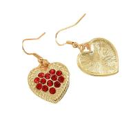 Zinc Alloy Drop Earring, Heart, gold color plated, fashion jewelry & micro pave cubic zirconia & for woman, mixed colors 