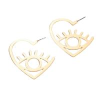 Zinc Alloy Stud Earring, Heart, plated, fashion jewelry & for woman & hollow 