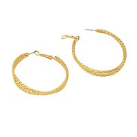 Zinc Alloy Hoop Earring, Donut, gold color plated, fashion jewelry & for woman 