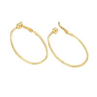 Boucle d'oreille de Clip en alliage de zinc, beignet, Placage de couleur d'or, bijoux de mode & pour femme Vendu par paire