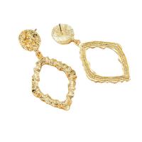 Zinc Alloy Drop Earring, Geometrical Pattern, gold color plated, fashion jewelry & for woman & hollow 
