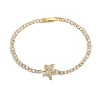 Cubic Zirconia Micro Pave Brass Bracelet, Flower, plated, fashion jewelry & micro pave cubic zirconia cm [