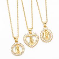 Cubic Zircon Micro Pave Brass Necklace, with 5cm extender chain, plated, fashion jewelry & micro pave cubic zirconia, gold cm [