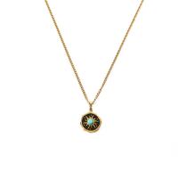 Turquoise Jewelry Necklace, 304 Stainless Steel, with turquoise, with 2inch extender chain, real gold plated & for woman & enamel Approx 15.7 Inch 