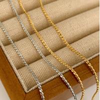 Titanium Steel Chain Necklace, Vacuum Ion Plating, French Rope Chain & fashion jewelry & for woman Approx 15.7 Inch [
