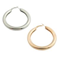 Brass Huggie Hoop Earring, Donut, plated, fashion jewelry & for woman 
