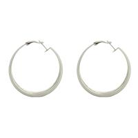 Brass Hoop Earring, Donut, silver color plated, fashion jewelry & for woman 