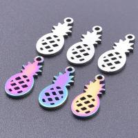 Stainless Steel Jewelry Charm, 304 Stainless Steel, Pineapple, Vacuum Ion Plating, DIY & hollow [