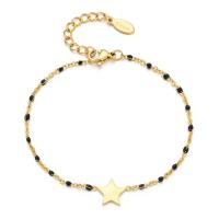 Stainless Steel Chain Bracelets, 304 Stainless Steel, with 1.18inch extender chain, Star, fashion jewelry & Unisex & enamel Approx 6.9 Inch 
