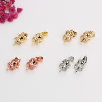 Brass Peg Bail, Crown, high quality plated, DIY & micro pave cubic zirconia 10mm,0.9mm [