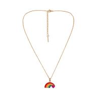 Enamel Zinc Alloy Necklace, with 1.97inch extender chain, Rainbow, fashion jewelry & for woman Approx 18.11 Inch 