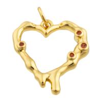 Colgantes de corazón de latón, metal, chapado en color dorado, Joyería & Bricolaje, 19x17x3mm, Vendido por UD