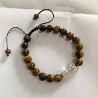 Gemstone Bracelets, Natural Stone, with Zinc Alloy, Barbell, plated & adjustable & for man Approx 7-9.4 Inch 